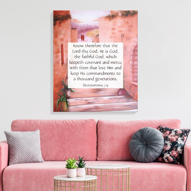Lienzo Deuteronomio 7:9 (Insitu (Sala de estar))