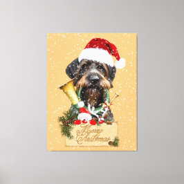 Lienzo Deutsch Drahthaar, ¡Feliz Navidad! botón de imán