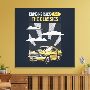 Lienzo Devolver el coche clásico del músculo retro