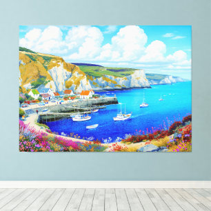 Lienzo "Devon Harbour Dreamscape" - Un paisaje marino ing