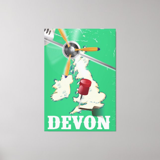 Lienzo Devon vintage travel poster (Anverso)