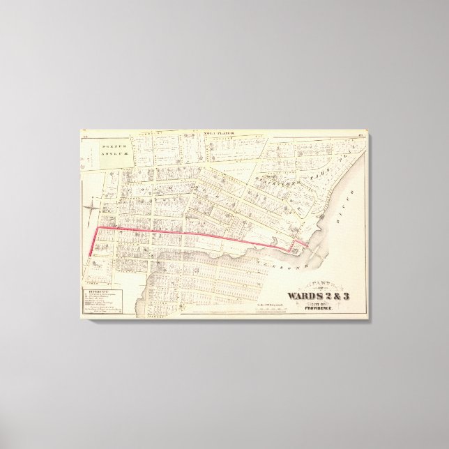 Lienzo Dexter Asylum and Central Bridge Atlas Map (Anverso)