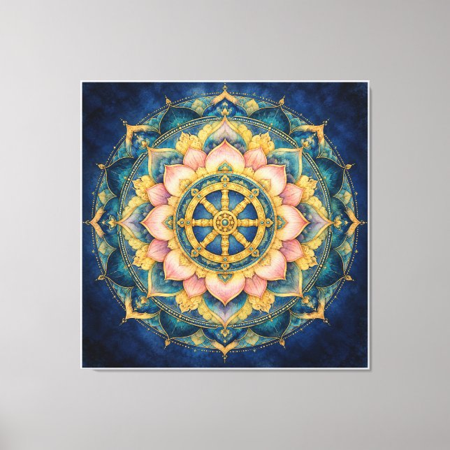 Lienzo Dhamar Mandala del Loto (Anverso)