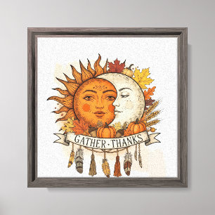 Lienzo Día de Acción de Gracias Boho Wall Art - Rústico S