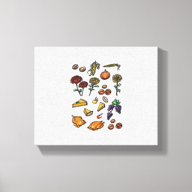 Lienzo Día de Acción de Gracias otoño atributos Classic T (Anverso)