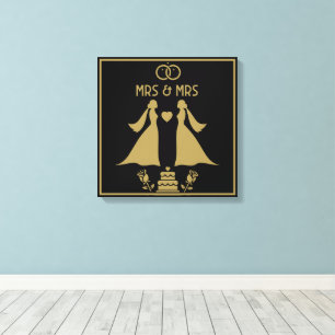 Lienzo Día de la boda de Chicas homosexuales