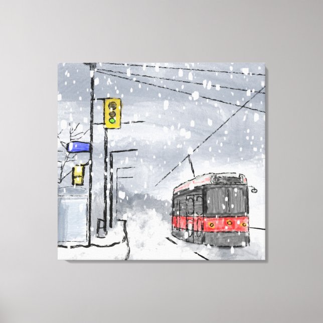 Lienzo Día de la nieve en Toronto (Anverso)