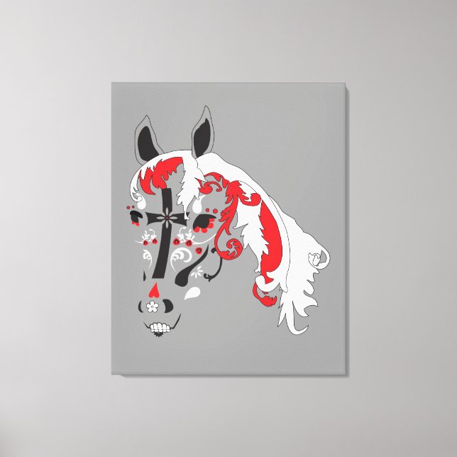Lienzo dia de los muertos caballo (Anverso)