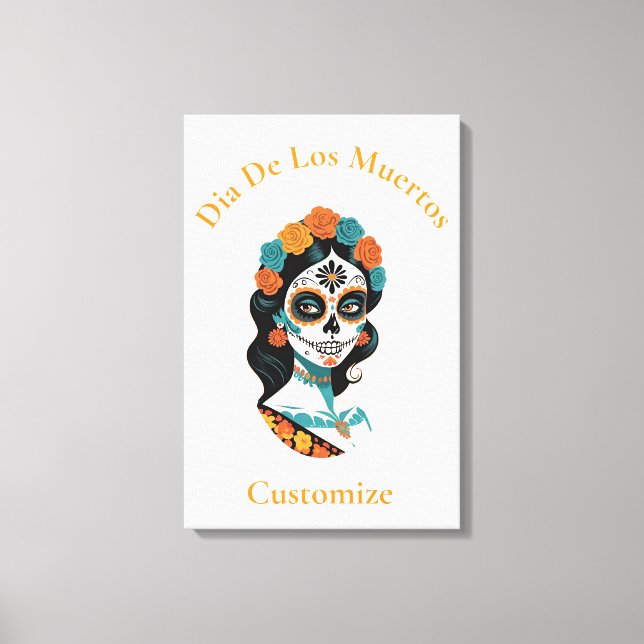 Lienzo Dia De Los Muertos Skull Thunder_Cove (Anverso)