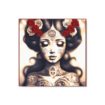 DÍA DE LOS MUERTOS TATTOO BELLEZA RETRATO ROSAS