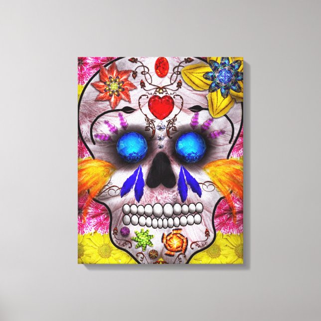 Lienzo Día de Muertos - Máscara Mortuoria (Anverso)