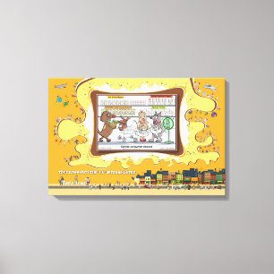 Lienzo Día de Perros Humor Visual Absurdo 24x16
