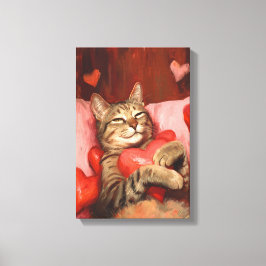 Lienzo Día de San Valentín Cat