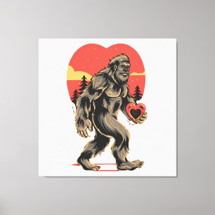 Lienzo día de san valentín corazón de bigfoot