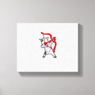 Lienzo Día de San Valentín Dabbing Cow Cupid Bow