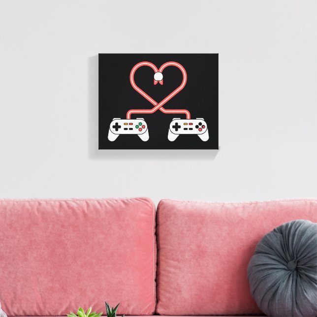 Lienzo Día de San Valentín para jugadores de videojuegos  (Insitu (Sala de estar))