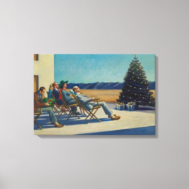 Lienzo Día del navidad, gente al sol, Edward Hopper (Anverso)