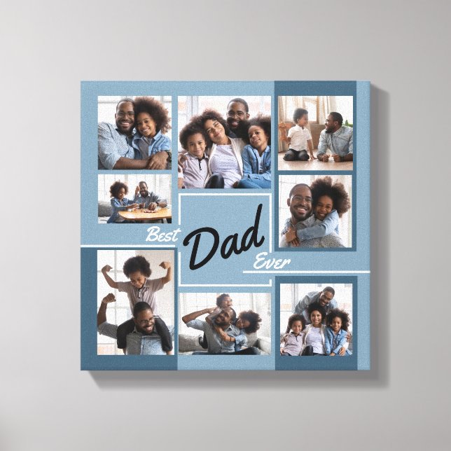 Lienzo Día del Padre del Mejor Papá que Nunca Sea Collage (Anverso)