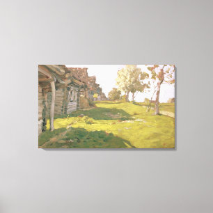 Lienzo Día Sunlit. Un pequeño pueblo, 1898