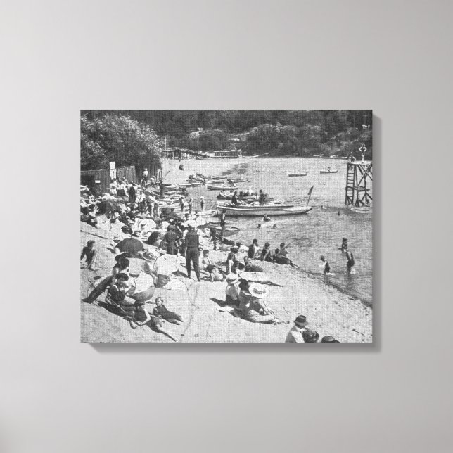 Lienzo Día típico en la playa de arena Monte Rio, CA (Anverso)