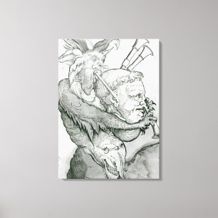 Lienzo Diablo que juega la cabeza como saxofón, 1144 del