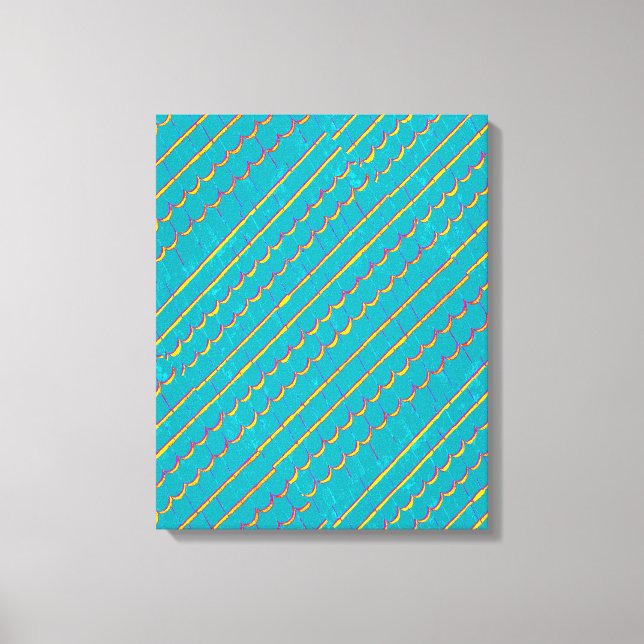 Lienzo diagonal azul-verde abstracto (Anverso)