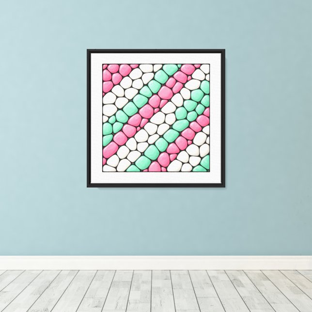 Lienzo Diagonales de Dulces (Insitu (piso de madera))