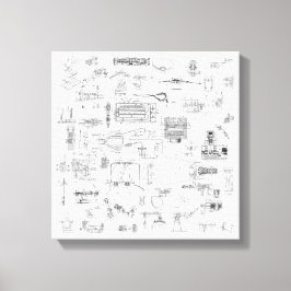 Lienzo Diagramas de patentes de vista explotada