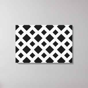 Lienzo Diamantes negros en blanco