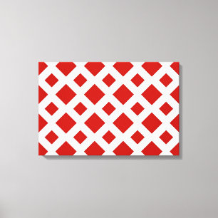 Lienzo Diamantes rojos sobre blanco