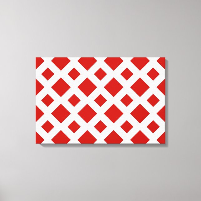 Lienzo Diamantes rojos sobre blanco (Anverso)