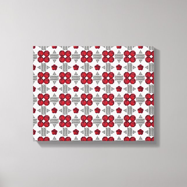 Lienzo Diamond Ruby Gemstone Art, Rojo (Anverso)