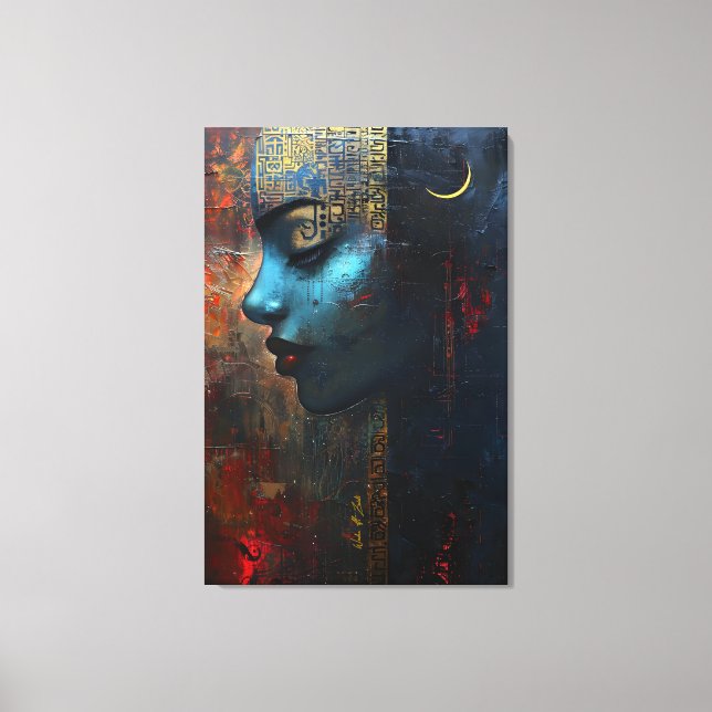 Lienzo Dibujo abstracto de niña (Anverso)