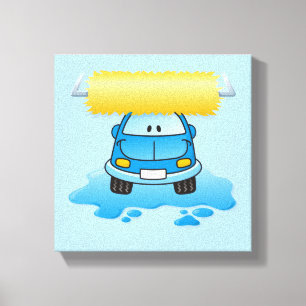 Lienzo Dibujo animado de lavado de coches