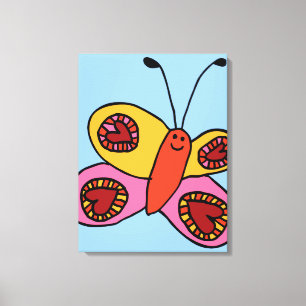 Lienzo Dibujo Animado de Mariposa Colorida Linda