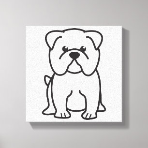 Lienzo Dibujo animado del perro del bulldog
