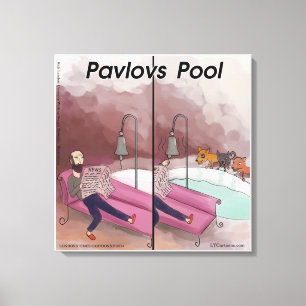 Lienzo Dibujo Animado Divertido de la Piscina de Pavlov