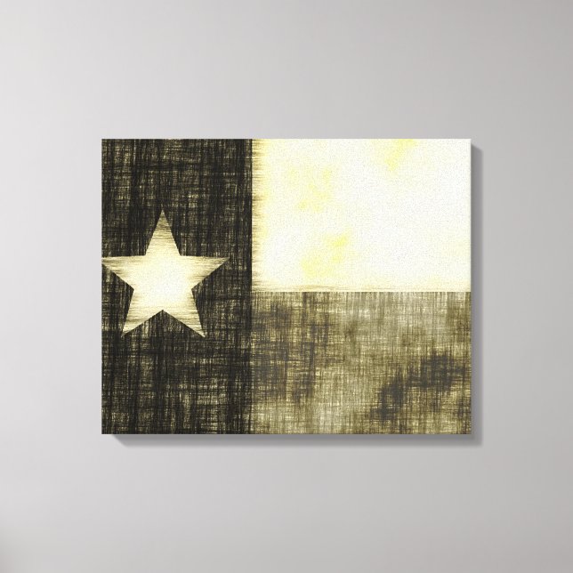LIENZO DIBUJO ANTIGUO DE LA BANDERA DE TEXAS (Anverso)