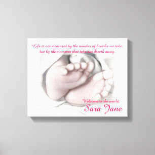 Lienzo Dibujo artístico de Baby Feet "Bienvenida Bebé"