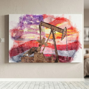 Lienzo Dibujo Artístico de Bomba Petrolera Patriótica al