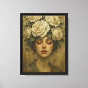 Lienzo Dibujo artístico en pared de tela de retrato de co
