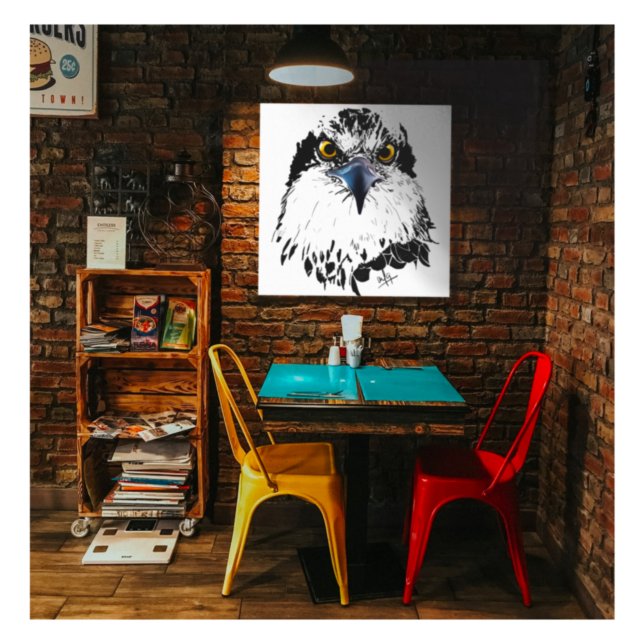 Lienzo Dibujo blanco negro de un "rey de las aves" esparc (Subido por el creador)