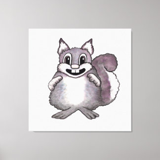 Lienzo Dibujo de caricatura de ardilla feliz 