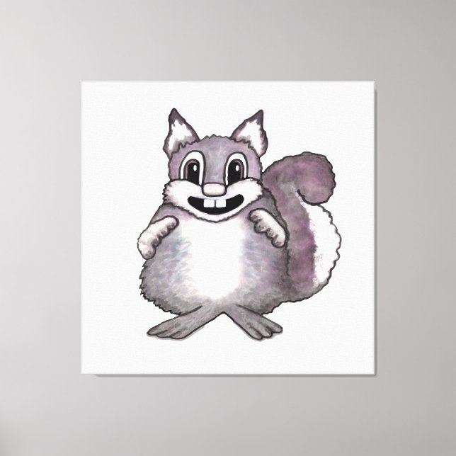 Lienzo Dibujo de caricatura de ardilla feliz  (Anverso)