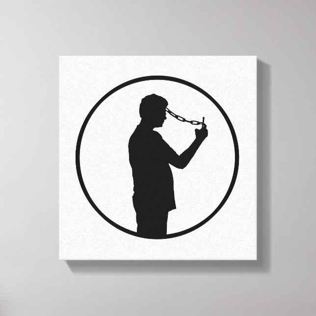 Lienzo Dibujo de conceptos de adicción a teléfonos móvile (Anverso)