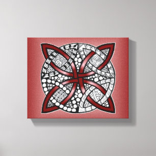 Lienzo Dibujo de Doodle Rojo de Knot Celtic
