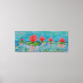 Lienzo Dibujo de flores de Lotus sencillo