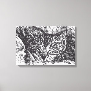 Lienzo Dibujo de gatos de duración corta