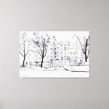 Dibujo de la línea del canal de Ámsterdam - Blanco