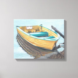 Lienzo Dibujo de lápiz de color del bote amarillo